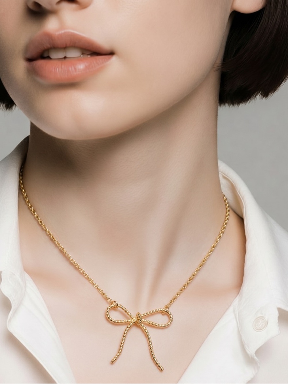 Park Lane Women’s “Lacey” Elegant Bow Necklace Gold Tone Dainty Chain NWT